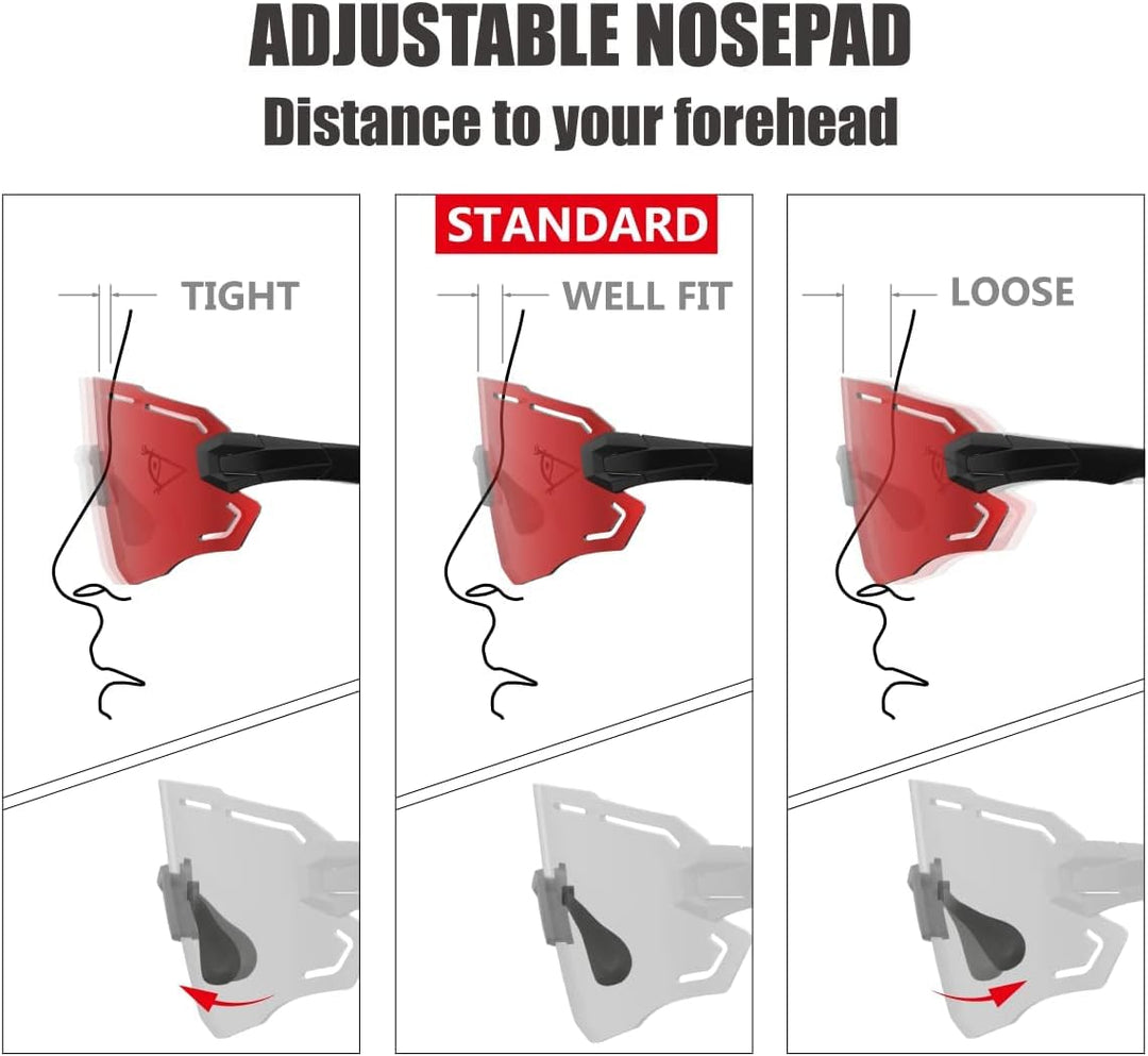 Frameless wrap around Cycling Sunglasses for Men, Cylindrical Lens Flexible Road bike riding sunglasses Lightweight