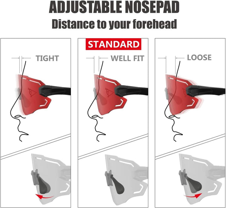 Frameless wrap around Cycling Sunglasses for Men, Cylindrical Lens Flexible Road bike riding sunglasses Lightweight