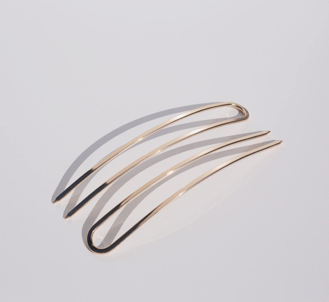 French Pin Set of 2 - U Shaped French Hair Pins for Buns, Chignons, Wedding Updo Hairstyles and Top Knots - Hair Styling Accessories for Women - Gold