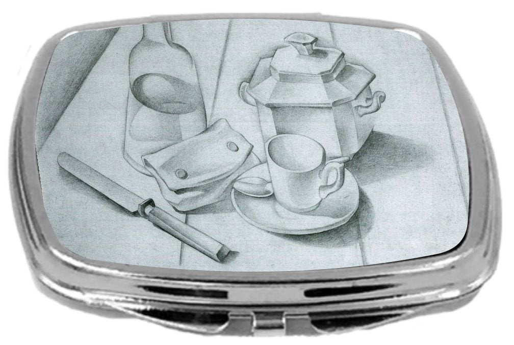 Rikki Knight Juan Gris Art Design Compact Mirror, The Tobacco Pouch, 3 Ounce