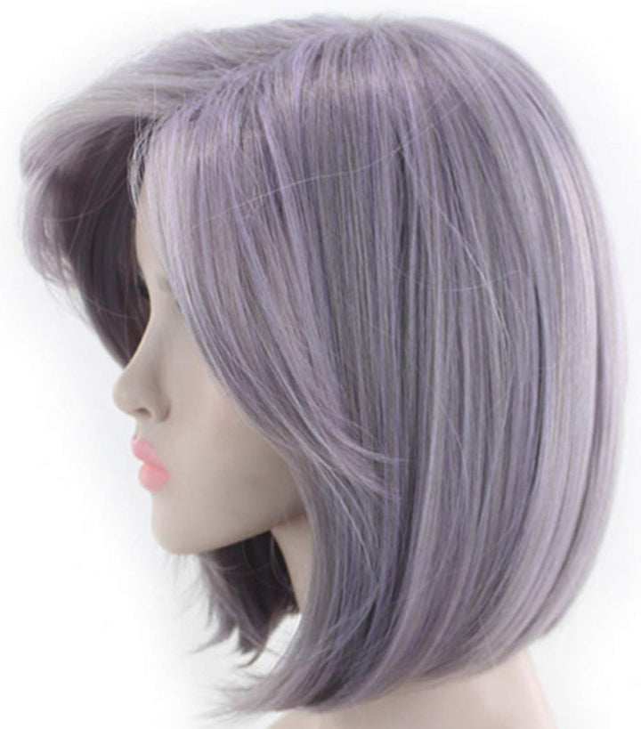Purple2073: Jistl Synthetic Short Hair Short Wigs For Women Bob Straight Hair Cosplay Wigs Synthetic Hair Wig For Women Shoulder Length 33Cm (Purple2073)