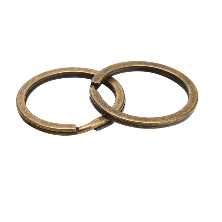 24 Pack Flat Key Rings Metal Split Ring for Home Car Keys Organizations, Jewelry Making, 1 Inch (Bronze)