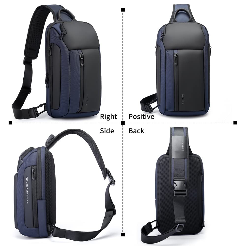 Shoulder Bag for Men, Waterproof Crossbody Sling Backpack for Men… (7566Blue)