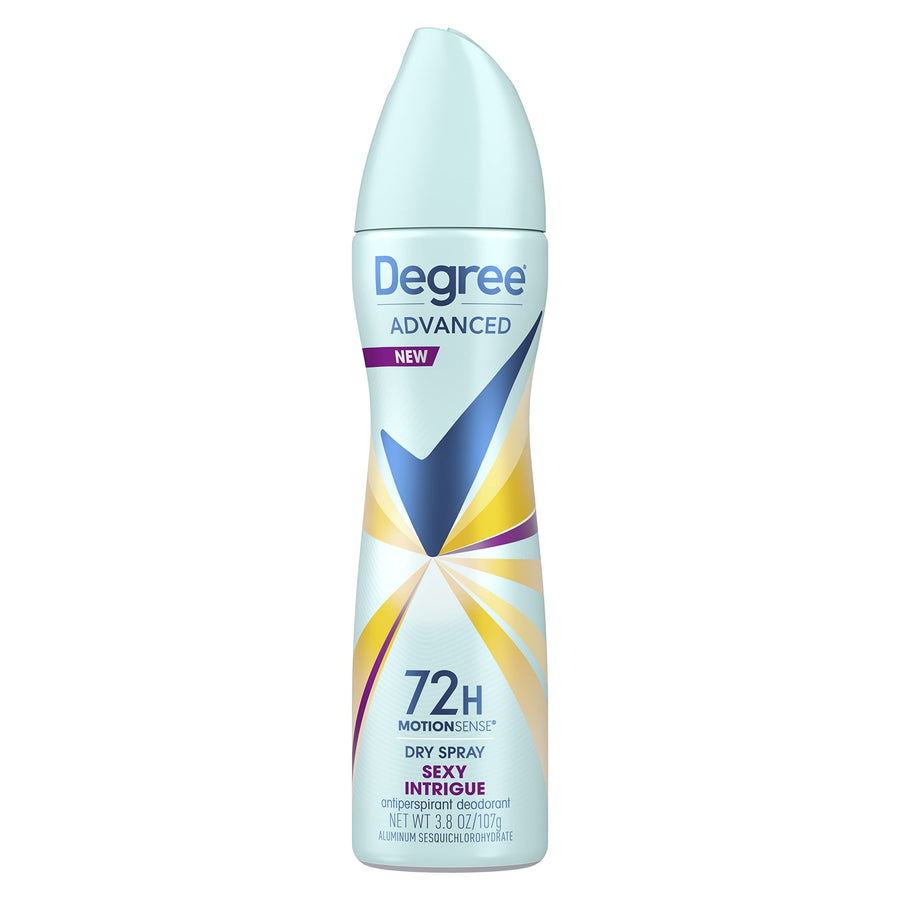 Advanced Antiperspirant Deodorant Dry Spray 72-Hour Sweat and Odor Protection Sexy Intrigue Deodorant Spray For Women With MotionSense Technology 3.8 oz