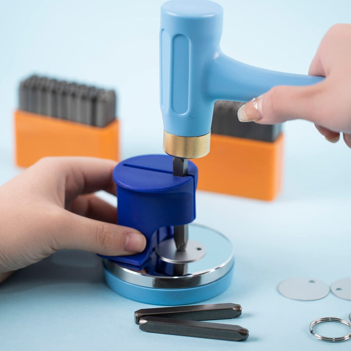 Jewelry Stamping Kit , Letter Number Punch Set , Metal Stamping Tools with Hammer for DIY Jewelry Making ( A-Z , a-z , 0-9 )