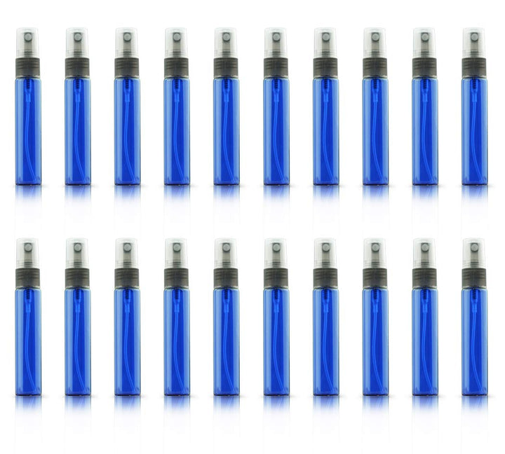 20 Pack Set 10ML Protable Refill Bulk Atomizer Spray Travel Perfume Bottle Hydrating Empty Bottle (Blue)
