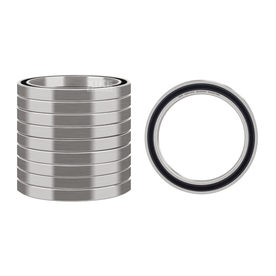 10 Pcs 6809-2RS Bearings 45x58x7mm, Double Rubber Seals and Pre-Lubricated, Deep Groove Ball Bearing.