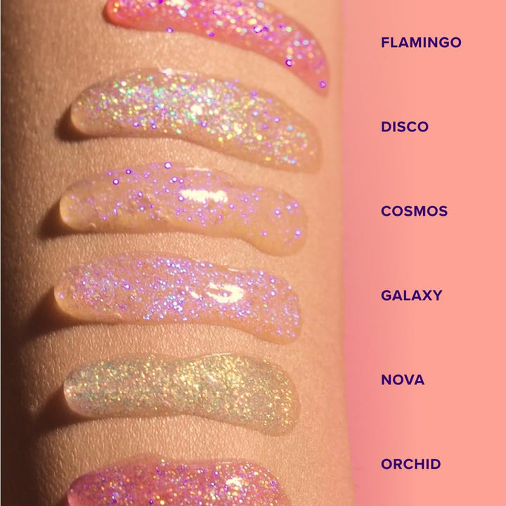 Glitter Lip Gloss - Sparkly Lip Shine - Stocking Stuffers for Women, Gifts for Teen Girls - Vegan & Cruelty-Free Non-Sticky Formula Lip Gloss Glitter Makeup - Holographic Silver (Disco)