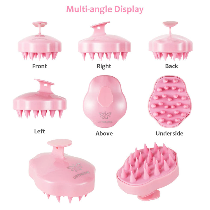 Hair Scalp Massager Shampoo Brush,Soft Silicone Hair Brush for Wet Dry Oily Curly Straight Thick Thin Rough Long Short Natural Men Women Kids Pets Hair Care Toolsï¼Ë†Pink)