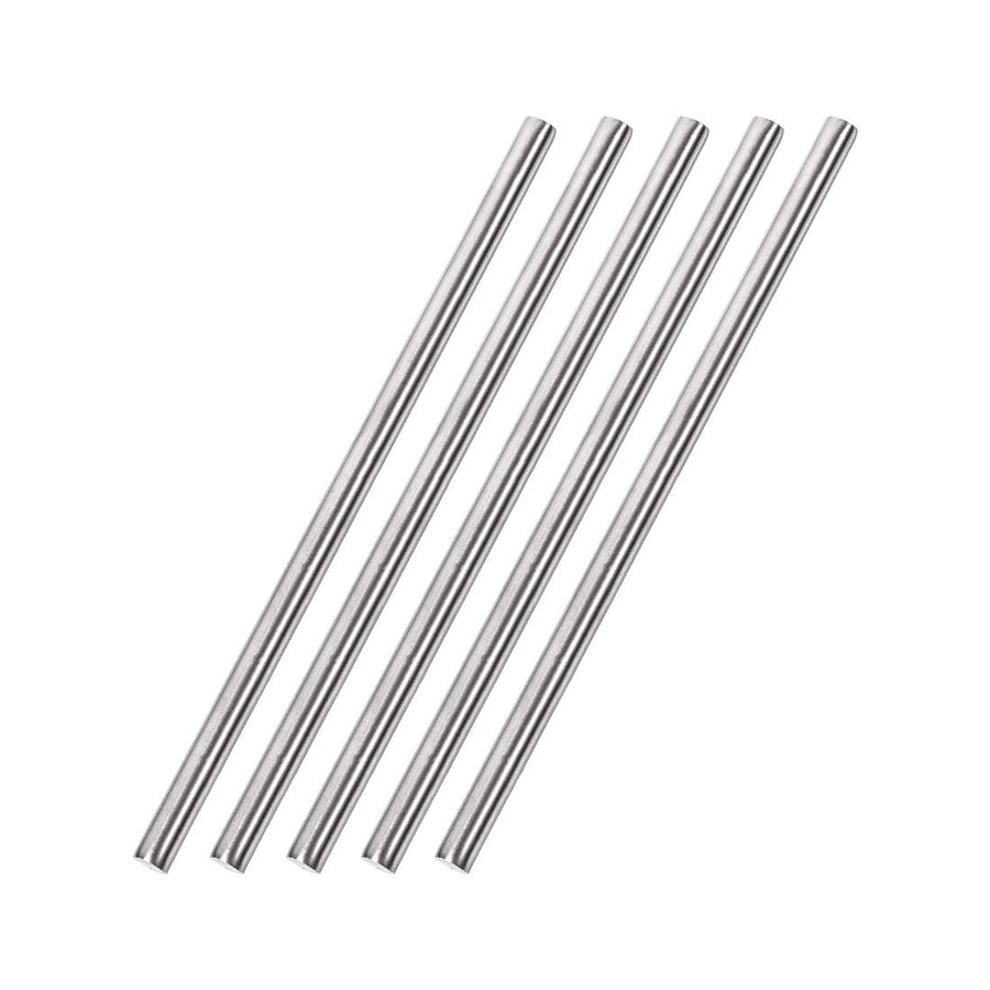 6mm x 200mm 304 Stainless Steel Solid Round Rod for DIY Craft - 5pcs