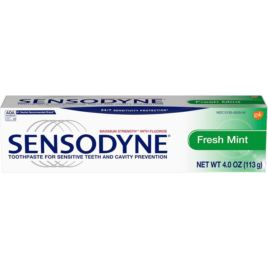 Fresh Mint Sensitivity Toothpaste for Sensitive Teeth and Fresh Breath, 4 Ounce Tubes (Pack of 4)