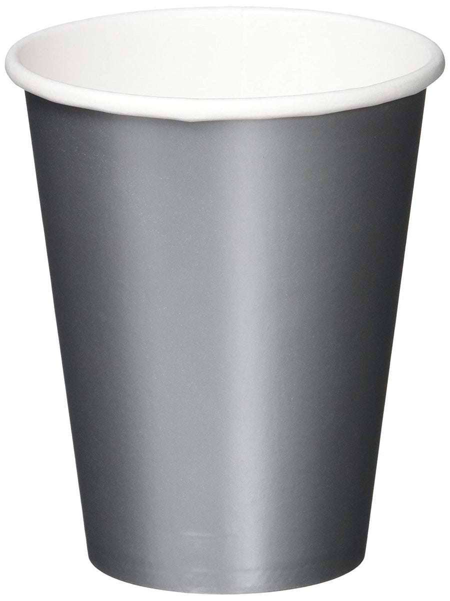 Party Ready Disposable Paper Cups Tableware, Silver, Paper, 9 Ounces, Pack of 20