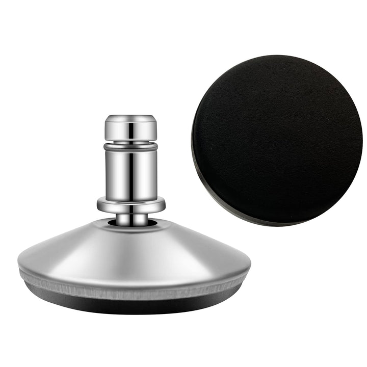 Bell Glides Replacement Office Chair Swivel Caster Wheels to Fixed Stationary Castors,Adjustable Castor Low Profile Stool with Separate Self Adhesive Felt Pads Black 5pcs Silver