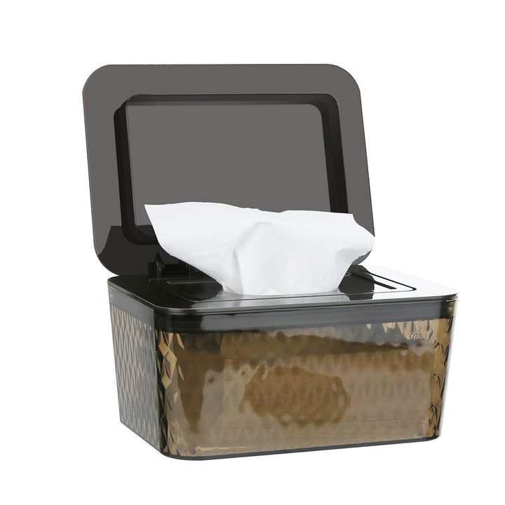 Wipes Holders, Large Capacity Wipes Dispenser Box Wipes Case Dustproof Wipes Box with Lid Keep Diaper Wipes Fresh (Brown)