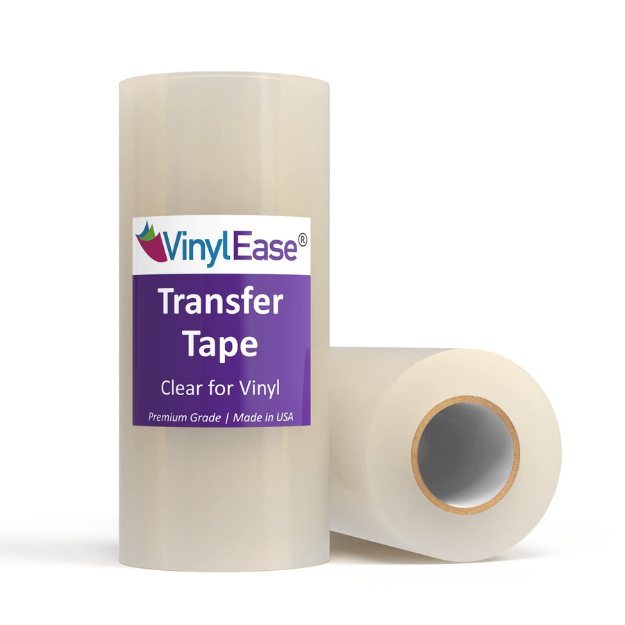 12 inch x 300 feet roll of Clear Vinyl Transfer Tape with a HIGH Tack Layflat Adhesive. American Made Application Tape for Craft Cutters and Sign Makers V0801