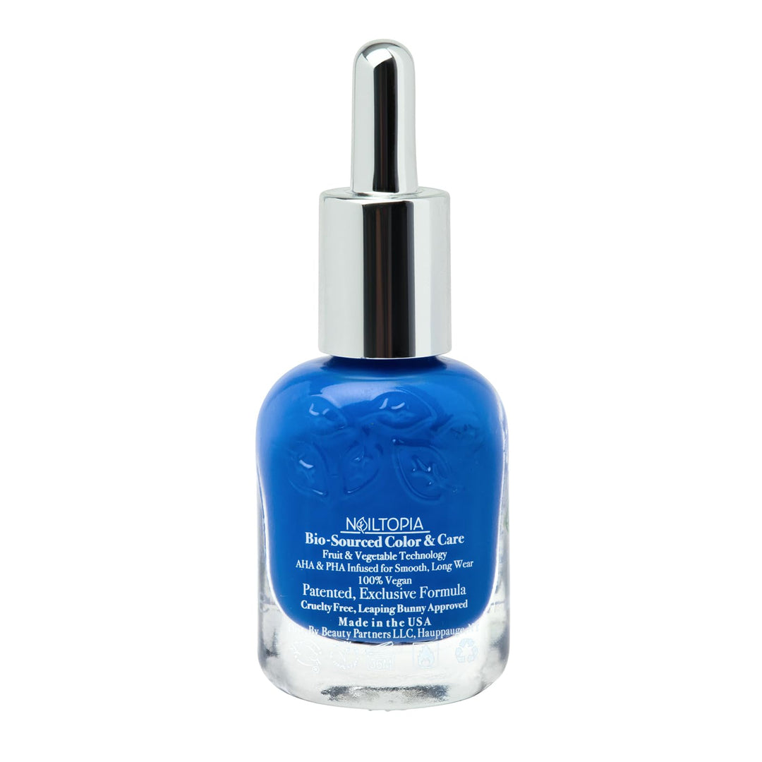 - Plant-Based Chip Free Nail Lacquer - Non Toxic, Bio-Sourced, Long-Lasting, Strengthening Polish - Indigo To Ibiza (Ocean Blue) - 0.41oz