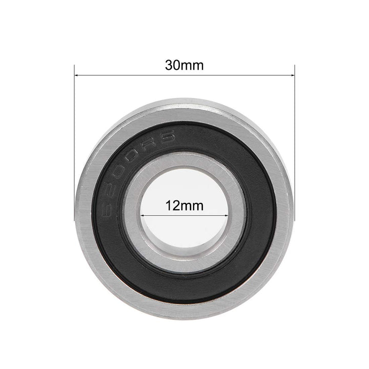 6200/12-2RS Deep Groove Ball Bearings 12mm x 30mm x 9mm Double Sealed Chrome Steel P0(ABEC1) 4pcs