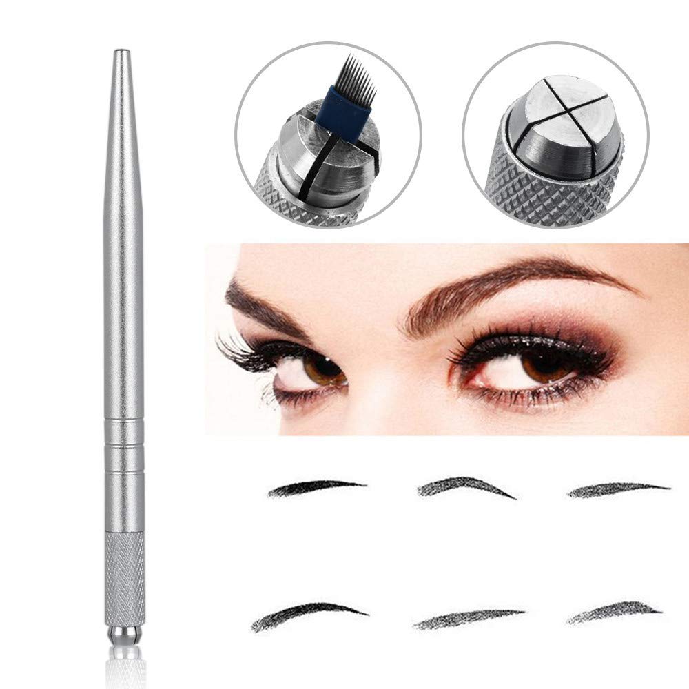 3D Microblading Pen Silver Manual Tattoo Eyebrow Pen 5 Pieces For Permanent Makeup Supplies Machine Tool