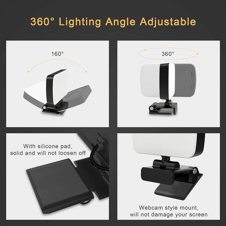 Video Conference Lighting Kit,Small Zoom Light with 3 Light Modes for Video Recording/Live Streaming/Remote Working/Distance Learning/Online Meeting/Laptop Video Conferencing,Make up