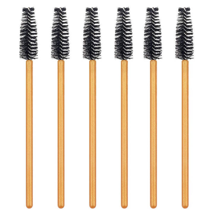 Gold/Black-300Pcs: 300 Pack Mascara Wands Disposable Eye Lash Brushes Applicator For Eyelash Extensions Makeup Tool Bulk, Gold/Black
