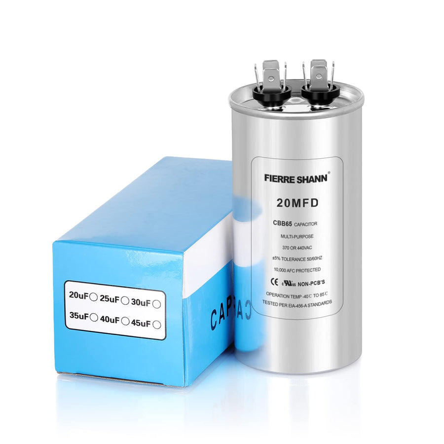 20 uf/MFD Capacitor for AC, 370-440 VAC Volts CBB65 Dual Run Round Capacitors, Air Conditioner, Swimming Pool and Fan Capacitors (Optional uf/MFD)