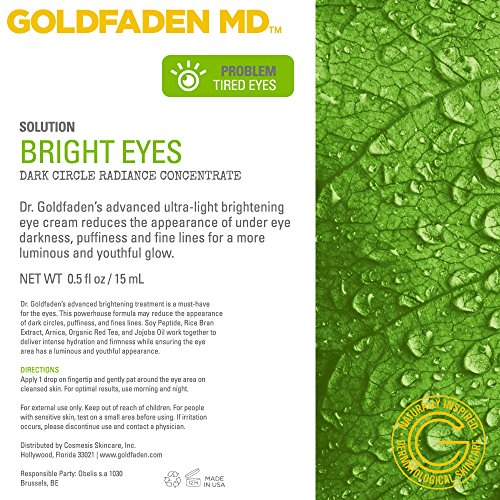 Bright Eyes Dark Circle Concentrate Brightening Eye Cream w/Soy Peptide, Rice Bran Extract & Arnica | May Reduce Under Eye Darkness, Puffiness & Fine Lines 0.5 fl. oz.