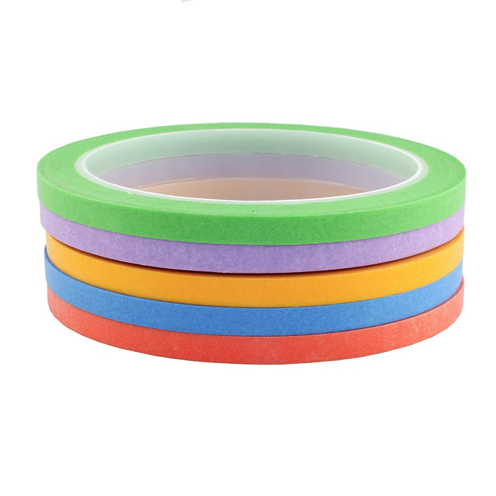6Rolls Washi Masking Tape for DIY Nail Arts Drawing Pattern Making 2mm 2.5mm 3mm 4mm 5mm 6mm x 25m (Green)