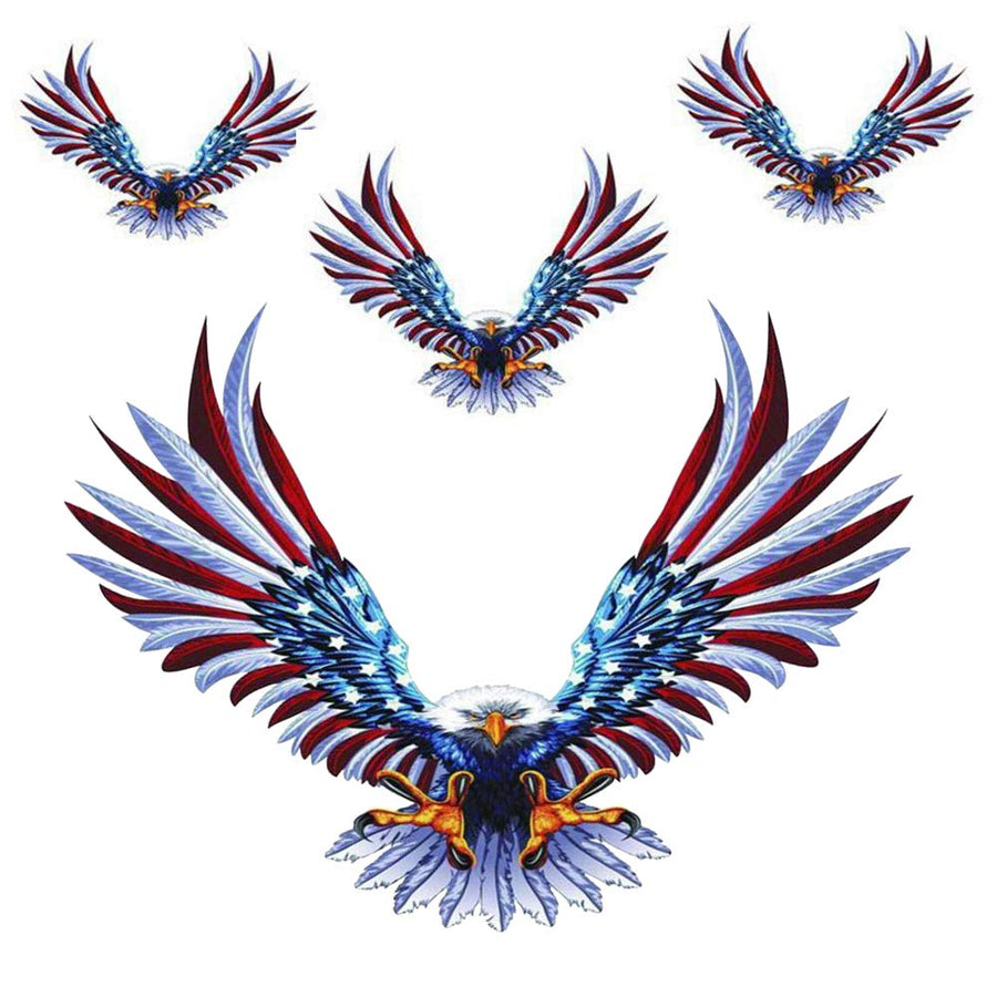 Bald Eagle Car Decals American Flag Car Decal Stickers Patriotic American Eagle Car Decal Graphics Vinyl Stickers Decals for Car Hood Window Body Side Decal and Graphics (3 Sizes 4 Pack)