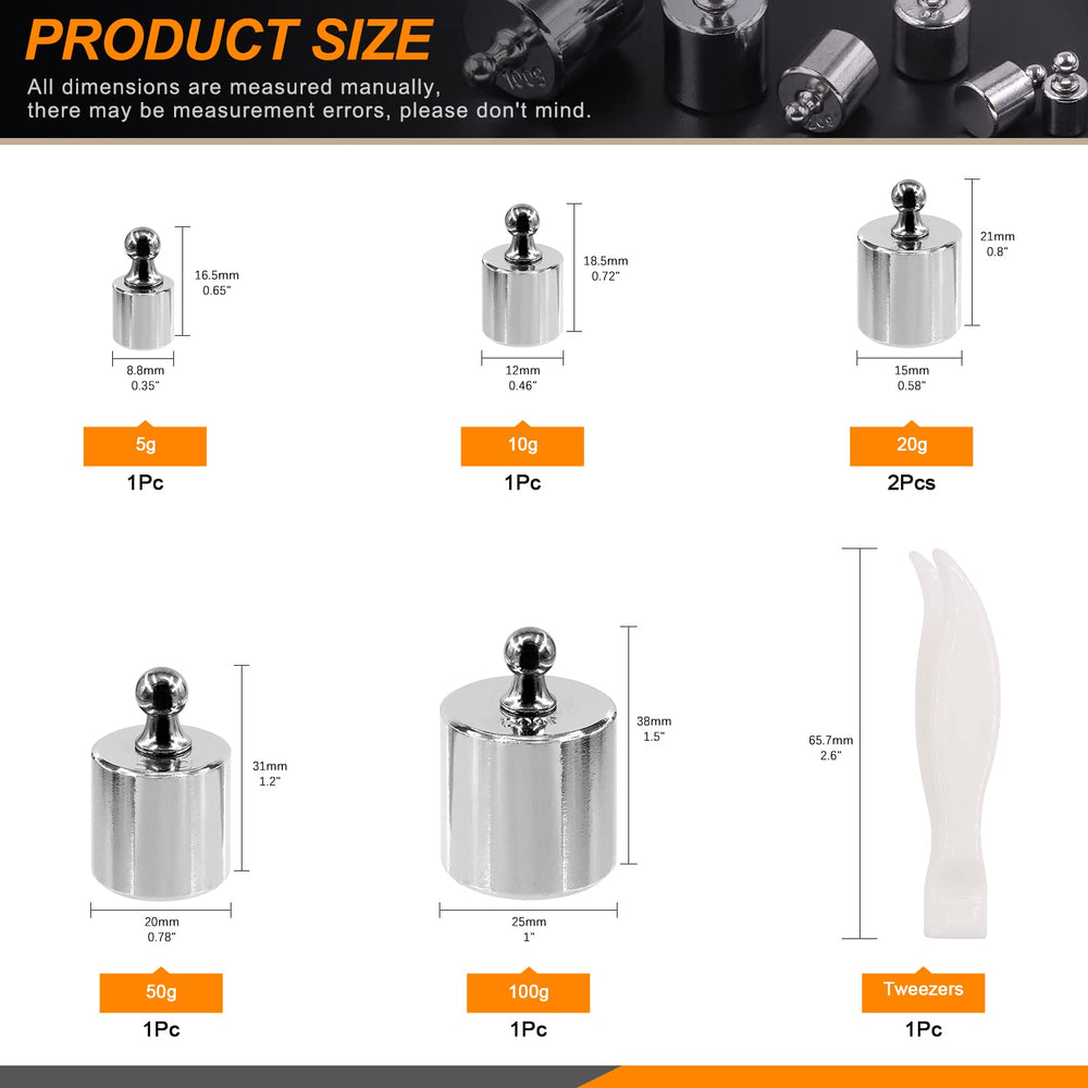 Precision Calibration Weight Set for Digital Balance Scale, Jewellery Scale (200g Set (Gram))
