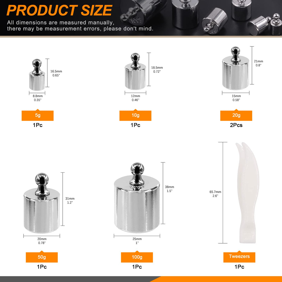 Precision Calibration Weight Set for Digital Balance Scale, Jewellery Scale (200g Set (Gram))