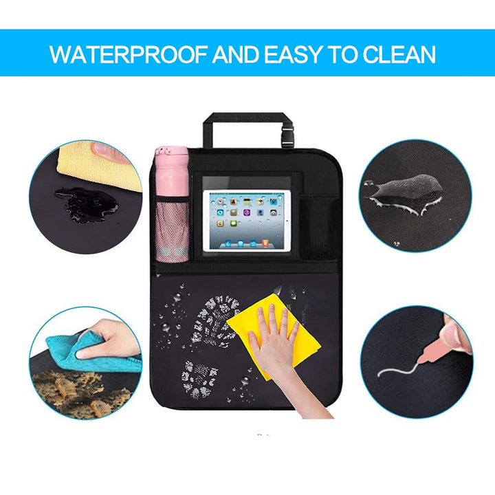 Premium Backseat Organizer for Kids 1 Pack, Heavy Duty Waterproof and Stain Resistant Kick Mats Back Seat Protector, Durable Backseat Car Organizer with Tablet Holder+Storage Pockets