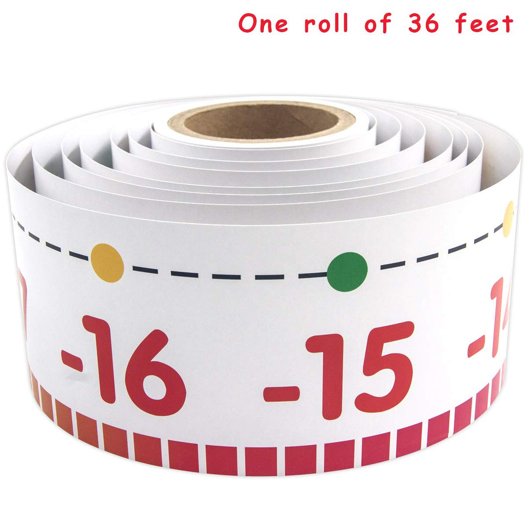 Number Line Bulletin Board Border -20 to 100 Number Line for Classroom Wall Classroom Decoration Set 36ft 1 Roll for Math Classes