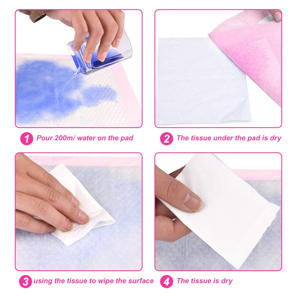 Changing Pad Liners,20 Pack Diaper Changing Pad,Waterproof Changing Pad Cover,Breathable Baby Changing Pad Underpads Bed Table Mat,18 Inches X 13 Inches (Pink)