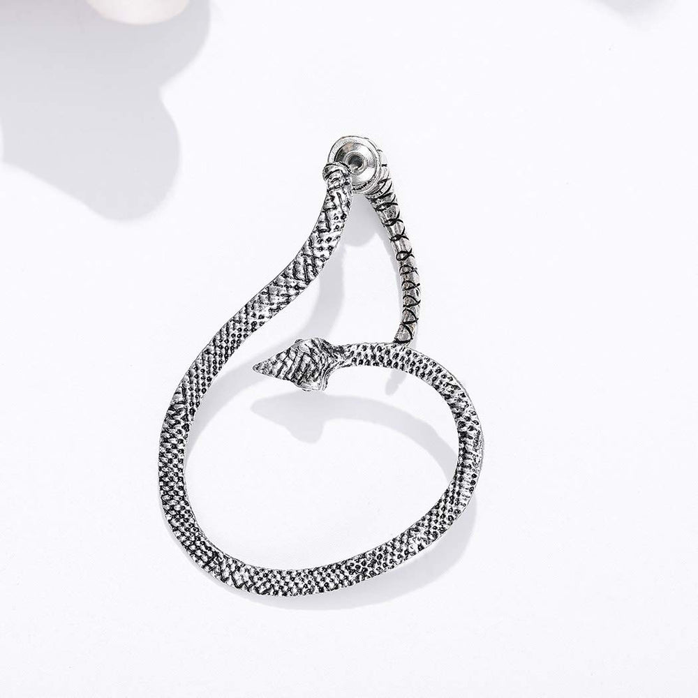 Zehope Punk Snake Climber Earrings Silver Ear Cuff Earring Snake Stud Earrings for Teen Girls