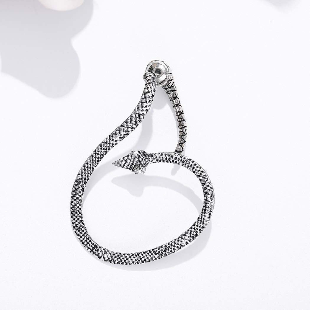 Zehope Punk Snake Climber Earrings Silver Ear Cuff Earring Snake Stud Earrings for Teen Girls