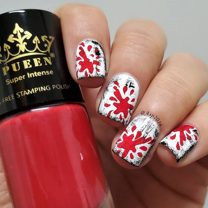 Happy Holiday Stamping Polish Collection Set Big 5-Free Formula Nail Color Lacquer (816 - So Red + 815 - Amazon Moss) - BH000873