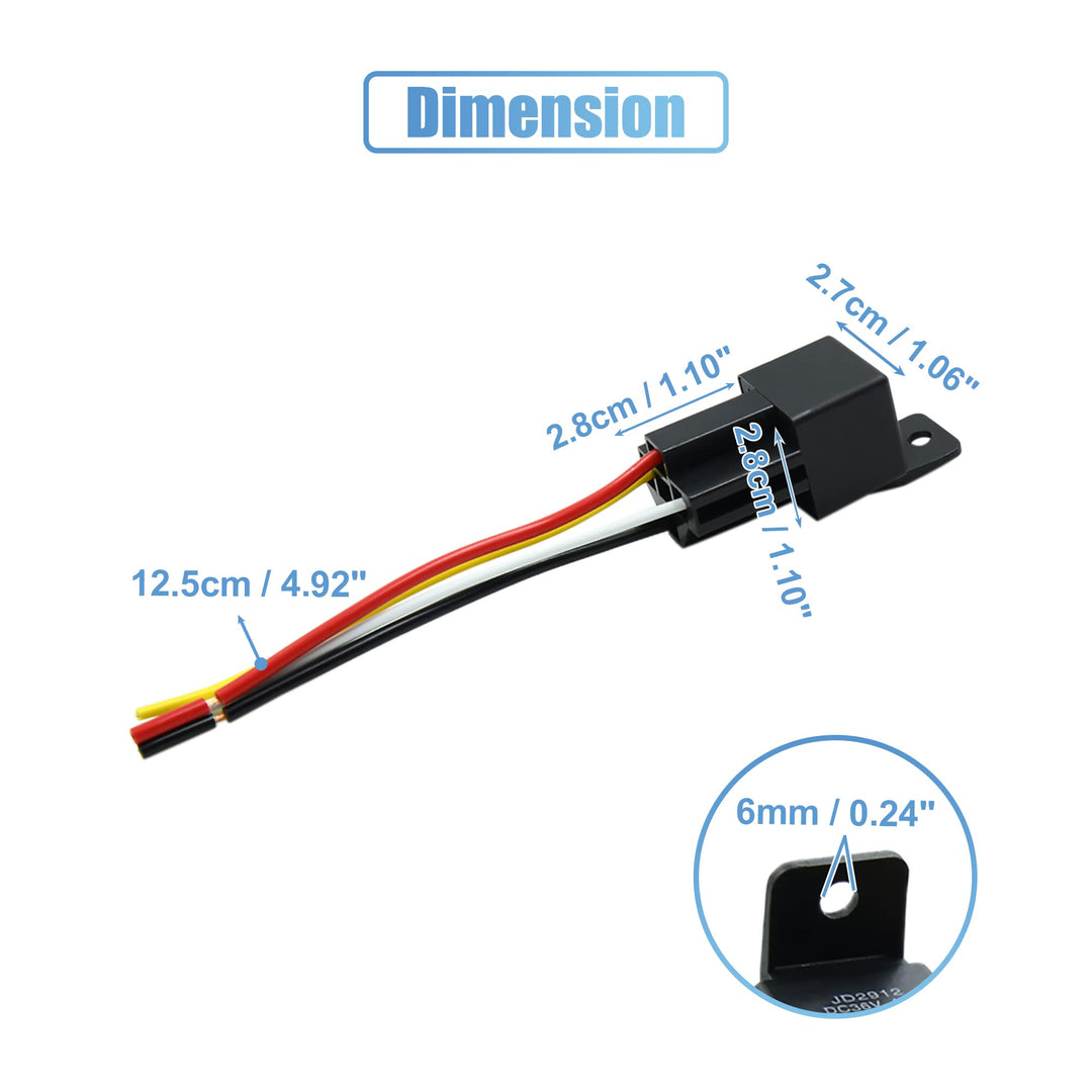 JD-2912 4 Pin DC 36V 40A Universal Car Vehicle Motor Fuse Relay Switch Power with Harness