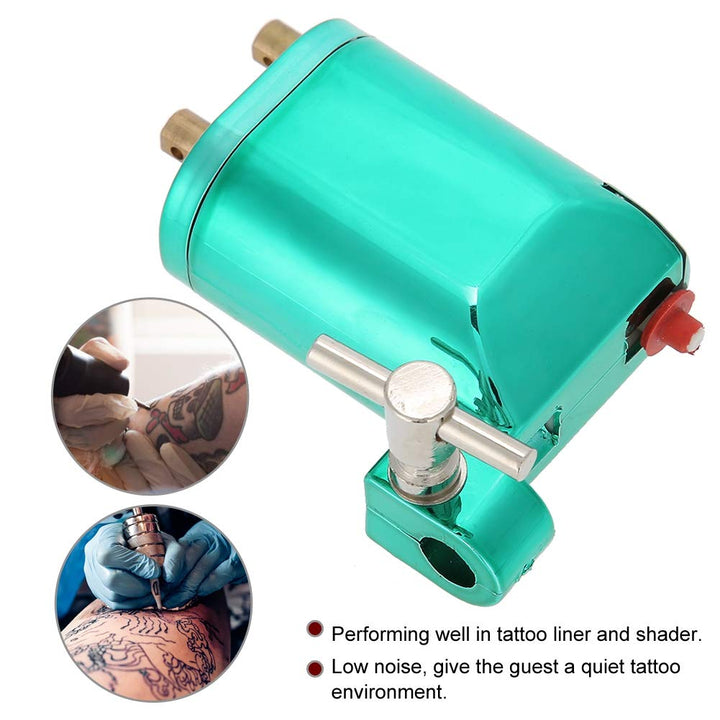 Alloy Rotary Tattoo Machine, Strong Motor Gun Liner Shader Coloring Permanent Makeup Tool Tattoo Enthusiasts Artist Accessories Permanent Makeup Coloring Tools Supplies (Green)