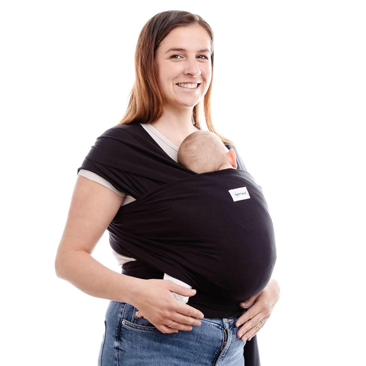 Stretchy Ergonomic Baby Carrier Sling for Newborns to Toddlers - Hands-Free Lightweight Baby Wrap 7-35 lbs (Sable Black)