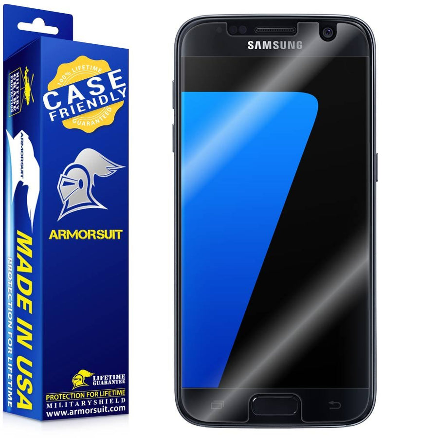 2 Pack Screen Protector for Samsung Galaxy S7 Case Friendly MilitaryShield Anti-Bubble HD Clear Film (Not For S7 Edge)
