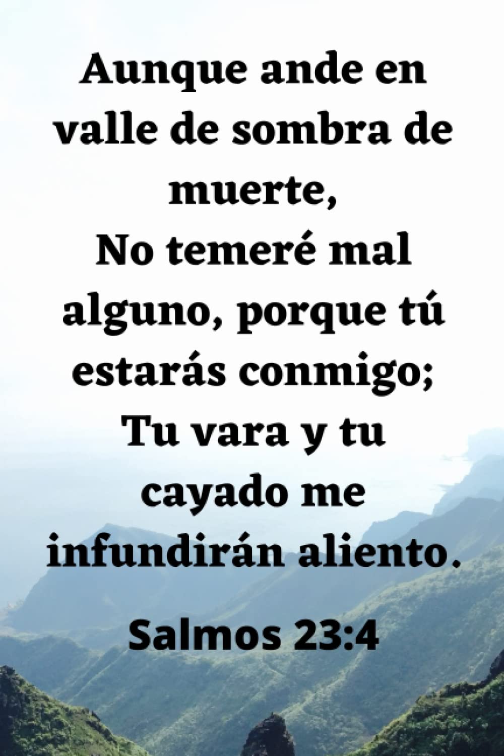 Aunque ande en valle de sombra de muerte, No temeré mal alguno, porque tú estarás conmigo; Tu vara y tu cayado me infundirán aliento. Salmos 23:4: ... de apuntes ideal para ti. (Spanish Edition)