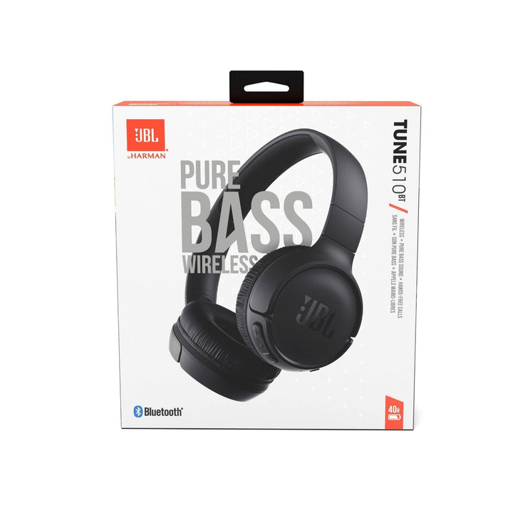 Tune 510BT - Bluetooth headphones with up to 40 hours battery, microphone for call, foldable and comfortable, Android and iOs compatible (Black)