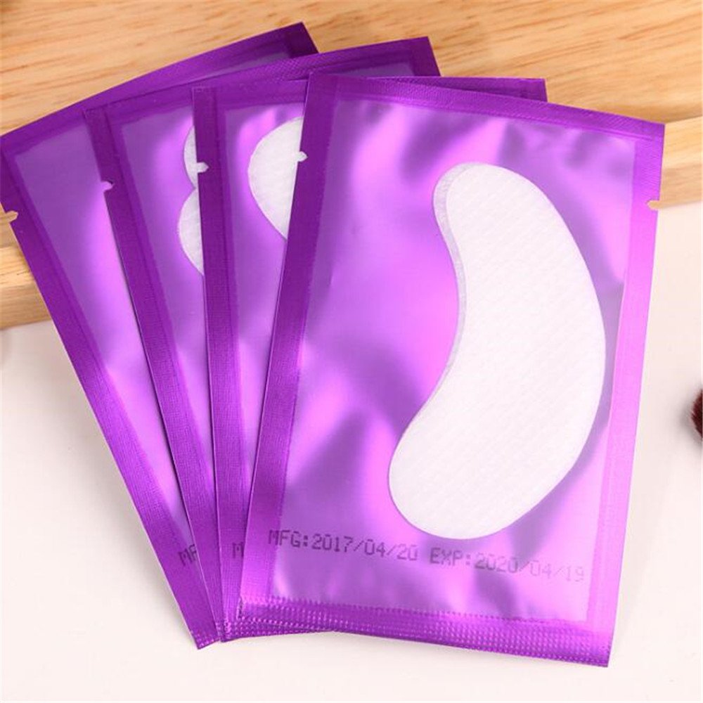 100 Pairs SetEye Gel Patches,Under Eye Pads Lint Free Lash Extension Eye Gel Patches for Eyelash Extension Eye Mask Beauty Tool