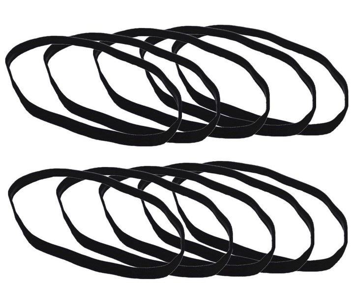 10pcs Anti-Slip Thin Elastic Black Sports Headbands Yoga Head Band Sweatband for Men and Women