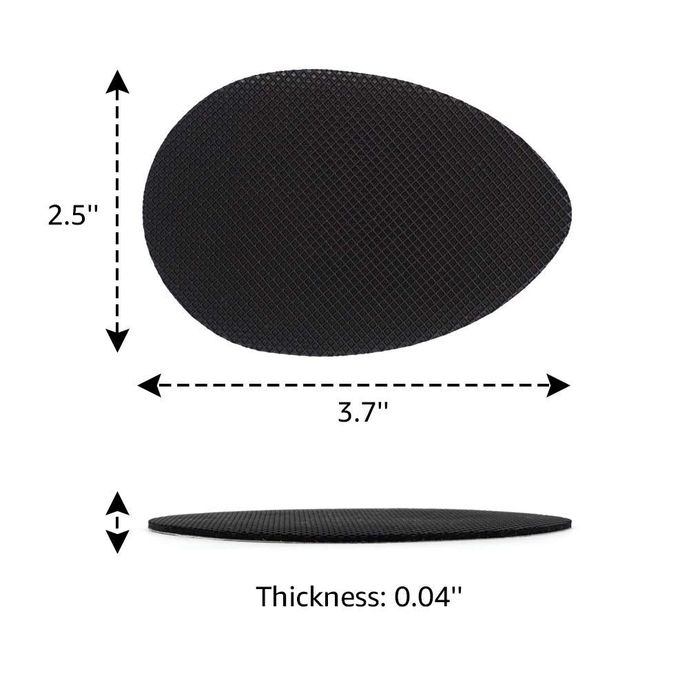 Non-Skid Pads for Shoes Noise Reduction Self-Adhesive Slip Resistant Sole Stick Protector Pack of 8 (Black)