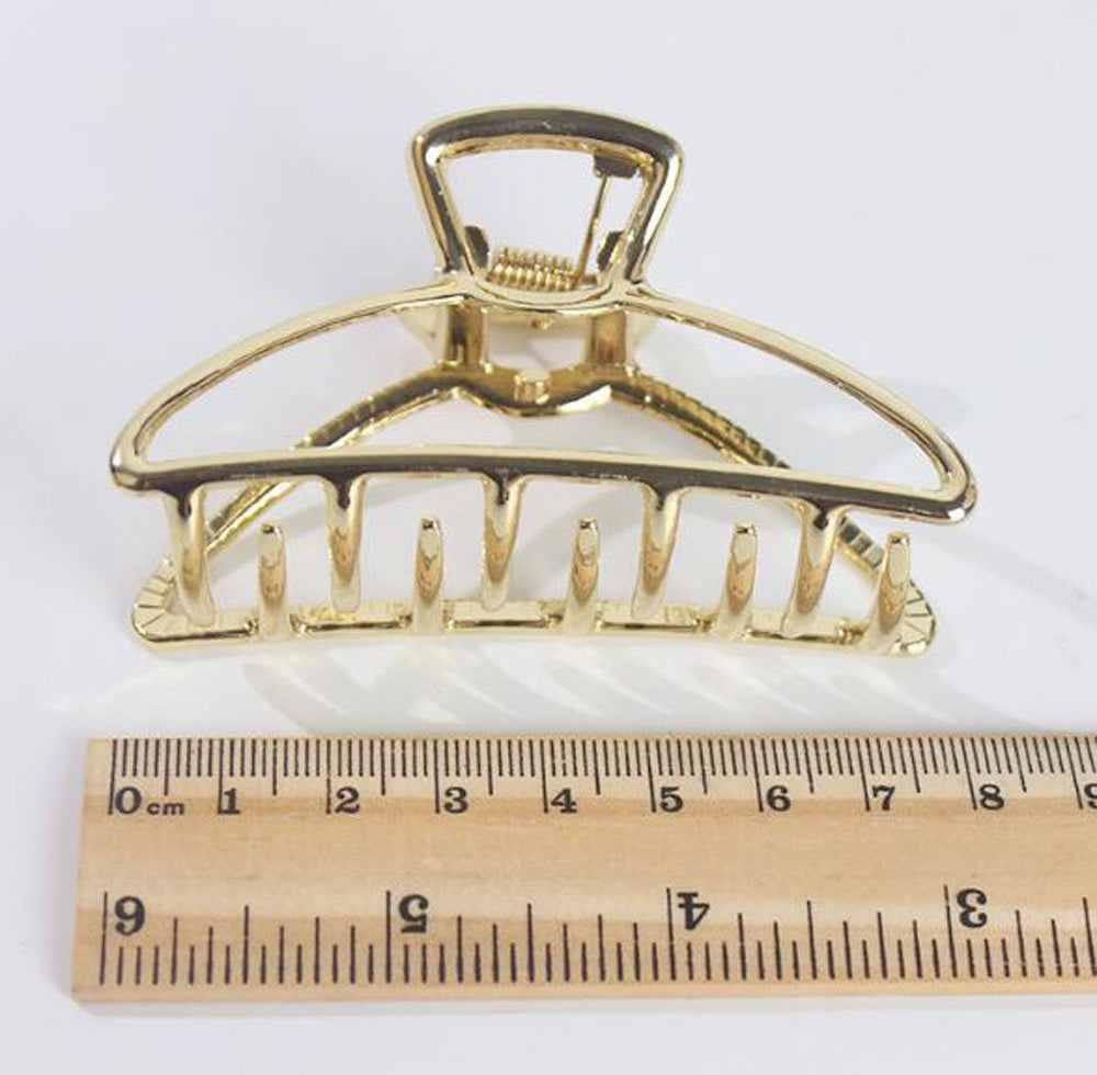 Vintage Metal Claw Hair Clip Women Fashion Retro Hair Catch Barrette Hair UpdoClaw Clip Jaw Clips for Thick Hair (Gold)