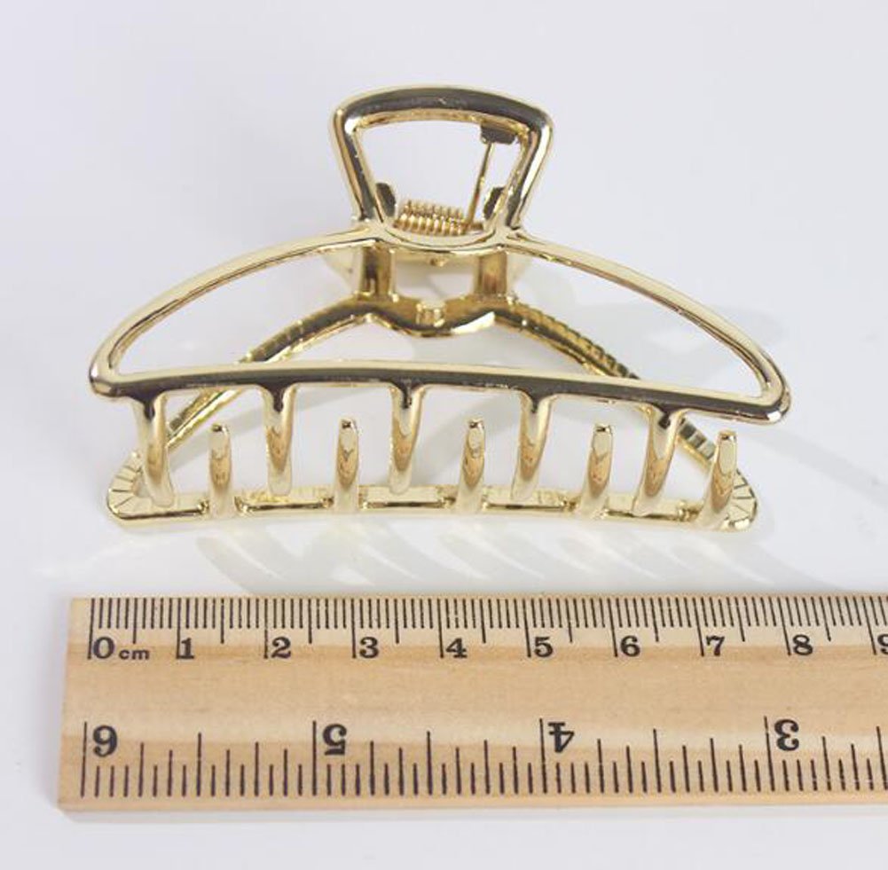 Vintage Metal Claw Hair Clip Women Fashion Retro Hair Catch Barrette Hair UpdoClaw Clip Jaw Clips for Thick Hair (Gold)