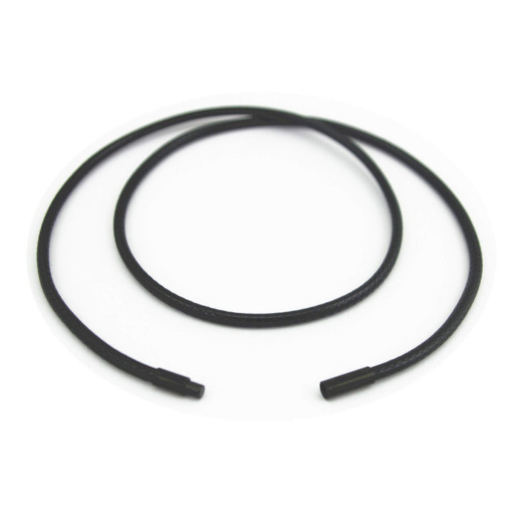 2mm Black Wax Wire Leather Cord Chain Stainless Steel Rice Clasps Necklace Rope Chain 16 TO 28 Inch (18 Inches)