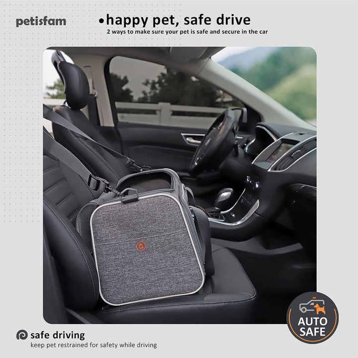 Top Load Cat Carrier Bag for Medium Cats and Small Dogs. Airline Approved, Collapsible, Escape Proof and Auto-Safe. Easy to get cat in and Make Vet Visit Less Stressful