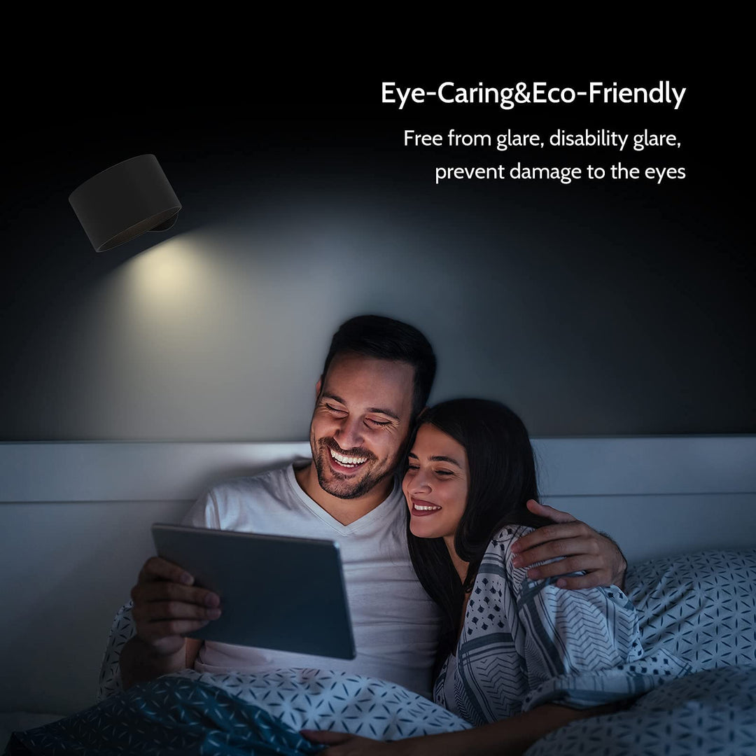 LED Reading Lights, Wall Mounted Sconces with 3 Color Temperatures & 3 Brightness Levels Rechargeable Battery Magnetic Ball 360°Rotation Touch Control, Lamps for Kids Study Bedside Closet